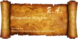 Ringvald Alajos névjegykártya